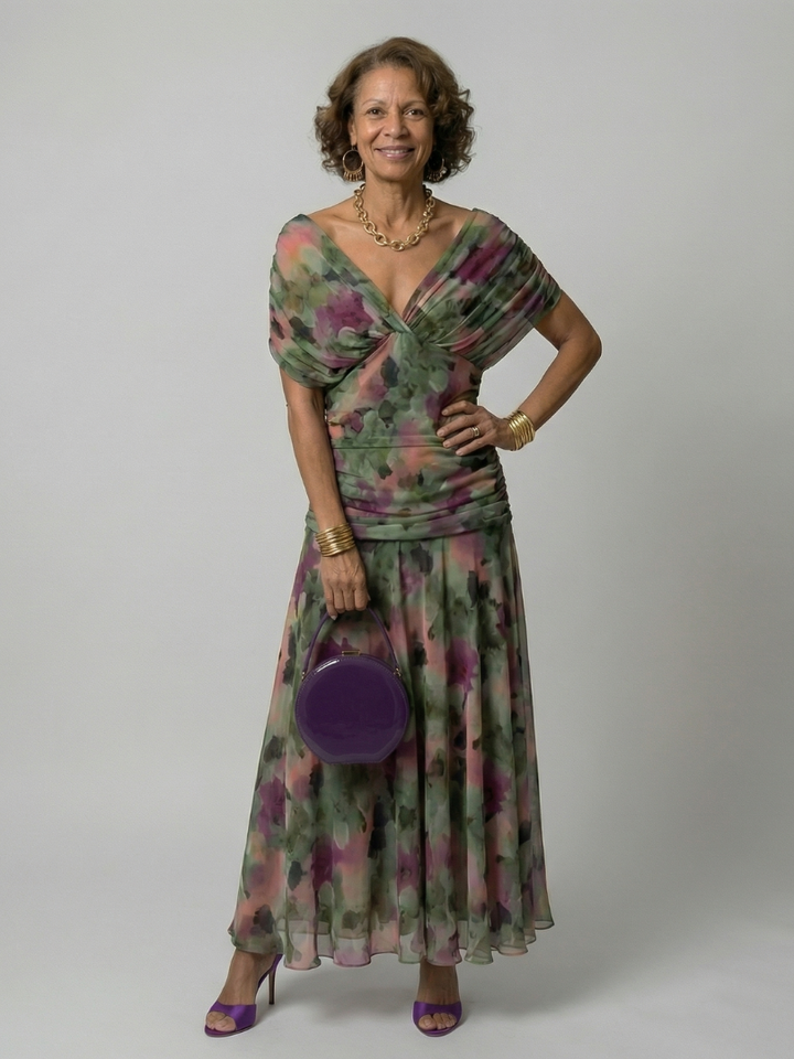 JANET | OFF-SHOULDER FLOW MIDI DRESS
