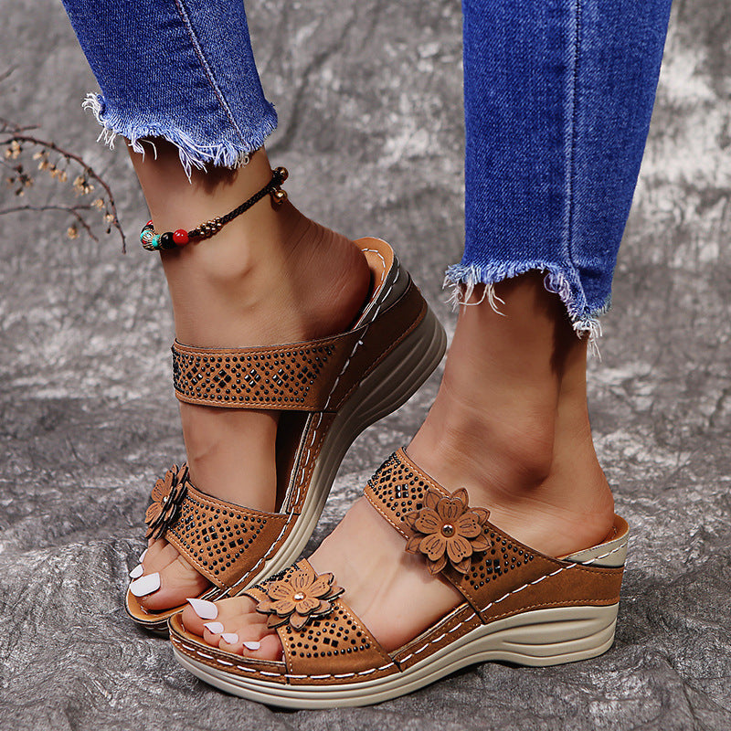 Rosalie Floral Wedge Sandals - view 2