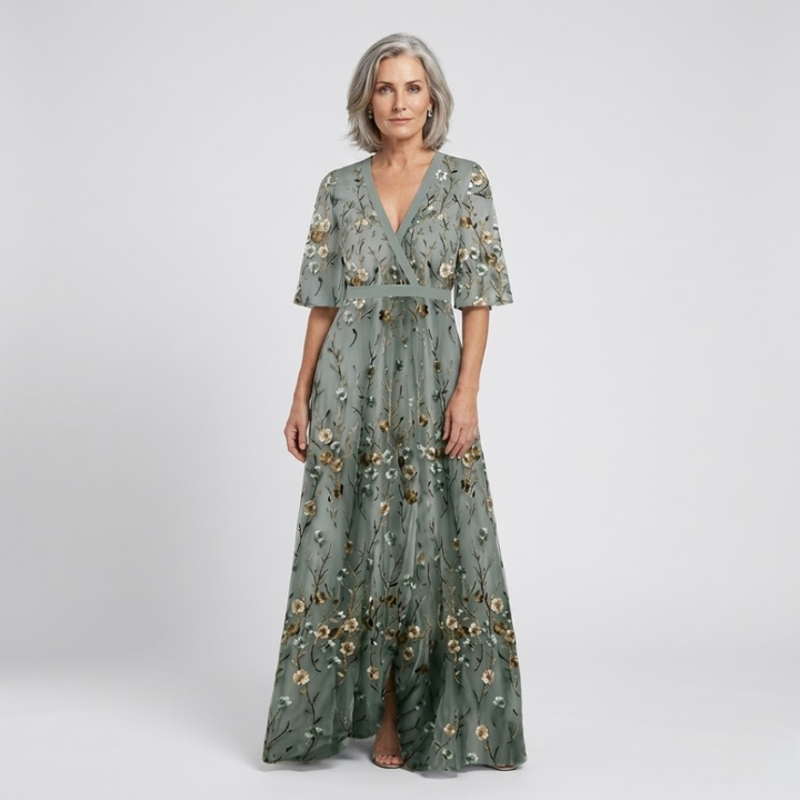 Diana | Floral V Neck Maxi Dress