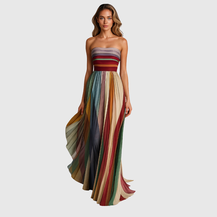 Isola | Elegant Pleated Evening Dress