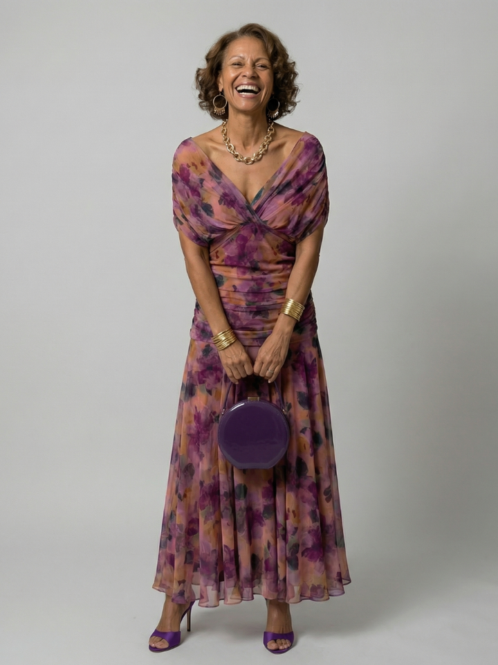 JANET | OFF-SHOULDER FLOW MIDI DRESS