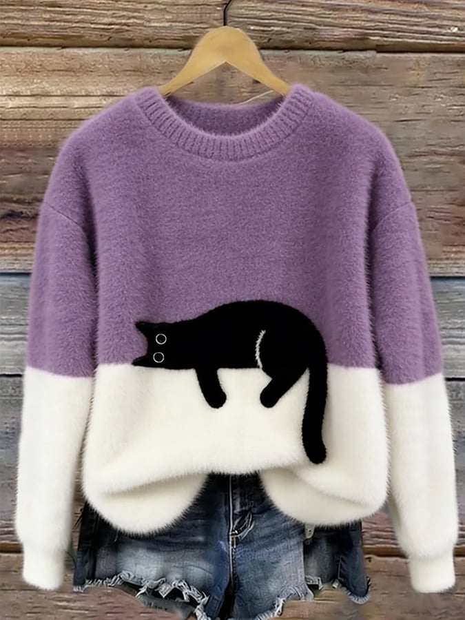 Bridget | Cosy Cat Print Sweatshirt