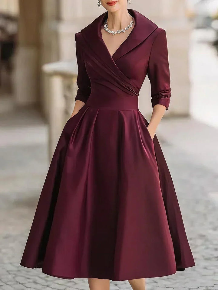 Karen | Elegant Satin Midi Dress