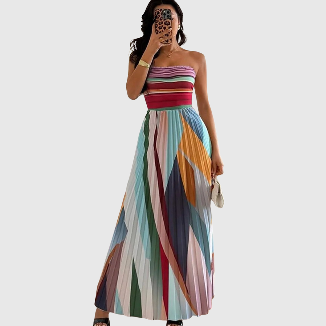 Isola | Elegant Pleated Evening Dress