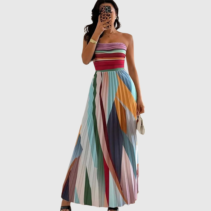 Isola | Elegant Pleated Evening Dress