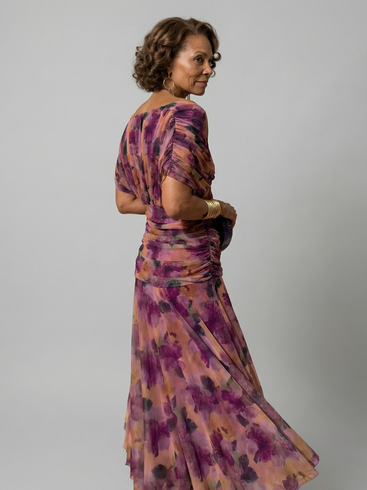 JANET | OFF-SHOULDER FLOW MIDI DRESS