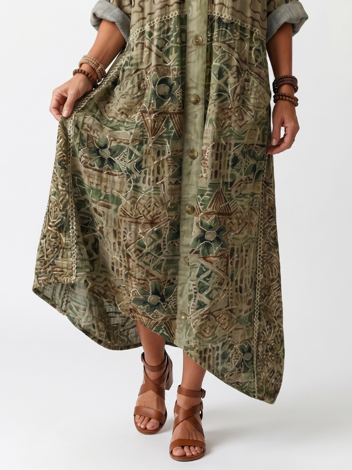 Wren Button-Front Oversized Midi Dress - view 3