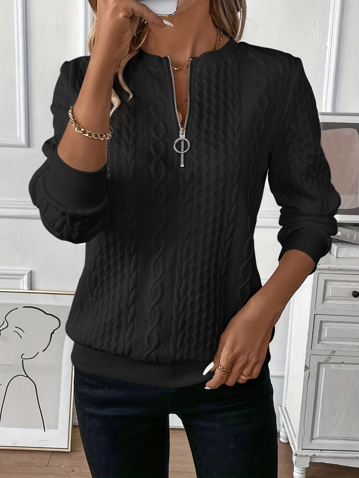 Genevieve Cable Knit Zip-Up Jumper - view 4
