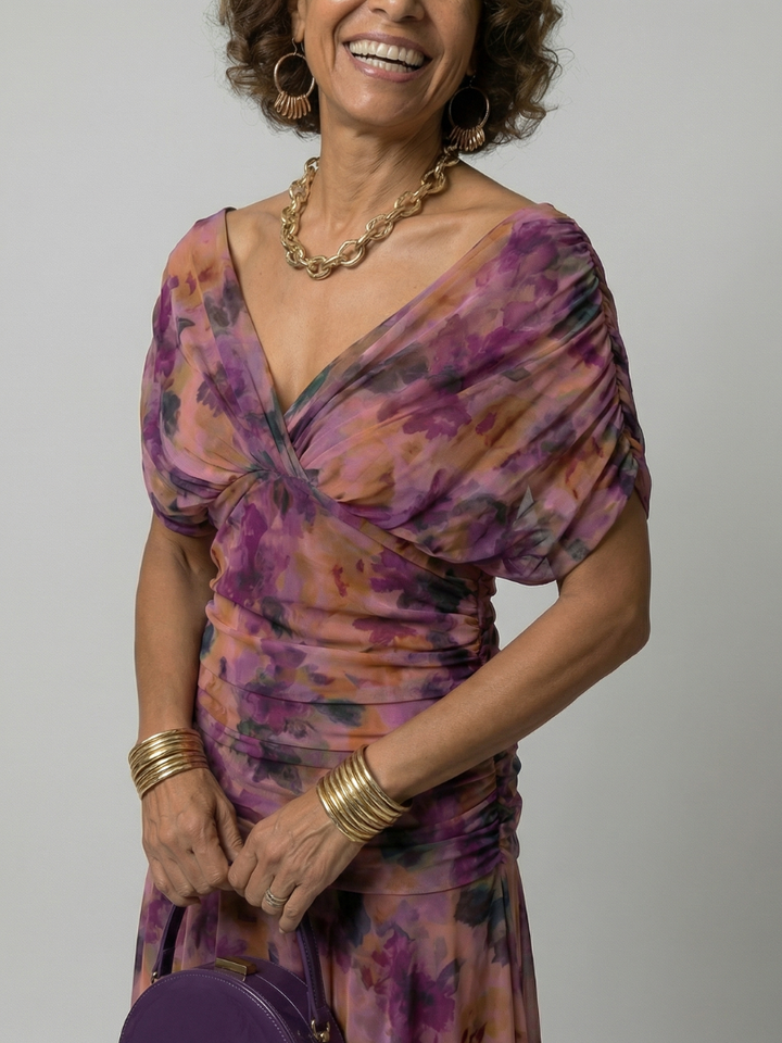 JANET | OFF-SHOULDER FLOW MIDI DRESS