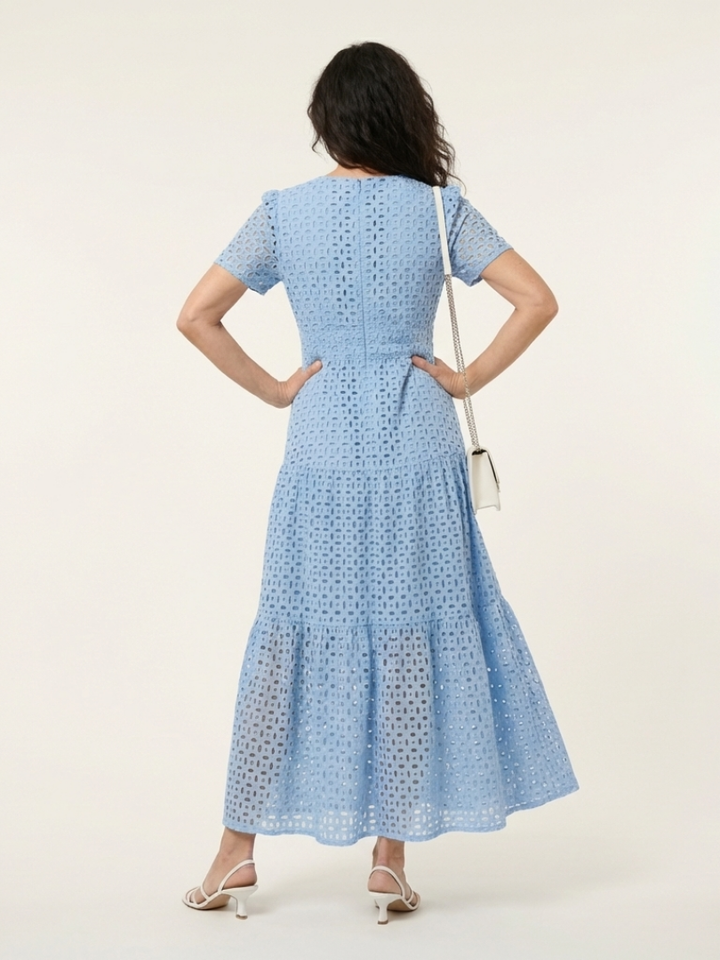 AUDREY | TIERED V-NECK MIDI DRESS