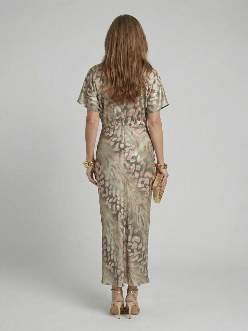 Vivette | Abstract Twist Waist Midi Dress