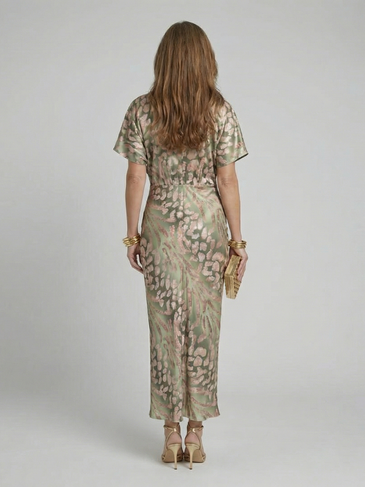 Vivette | Abstract Twist Waist Midi Dress