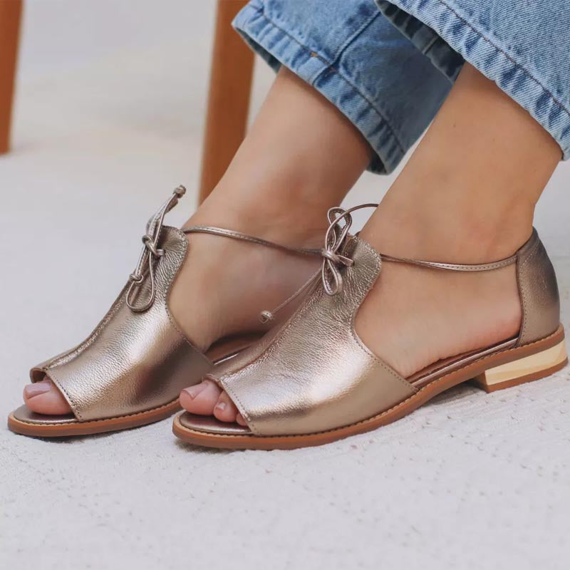 Marisol Shimmer Lace-Up Sandals - lifestyle