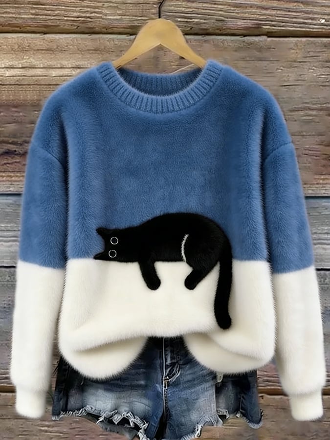 Bridget | Cosy Cat Print Sweatshirt