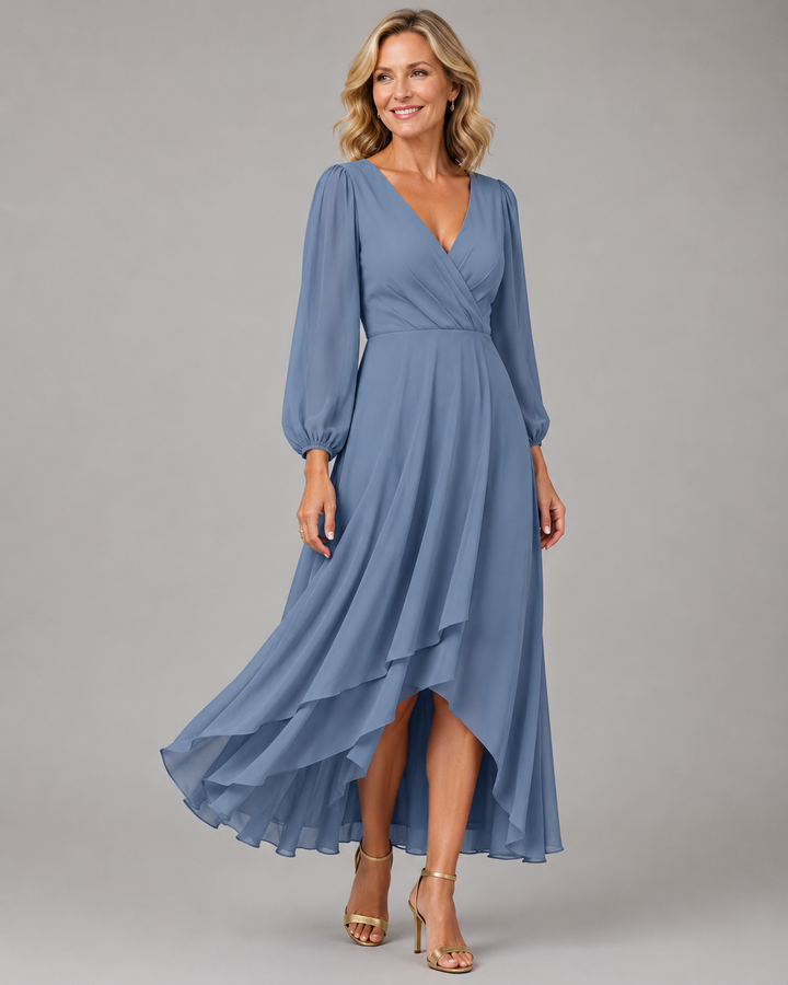 LORRAINE | ELEGANT V-NECK MAXI DRESS