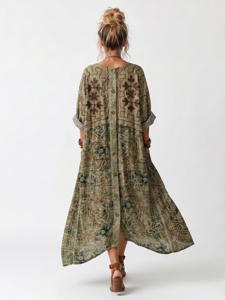 Wren Button-Front Oversized Midi Dress - view 4