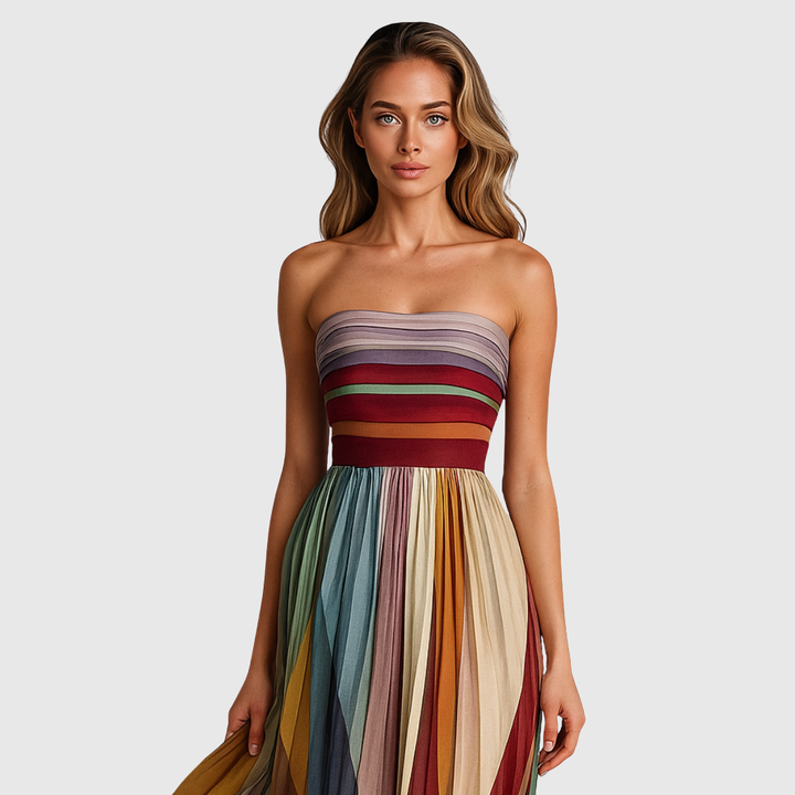 Isola | Elegant Pleated Evening Dress