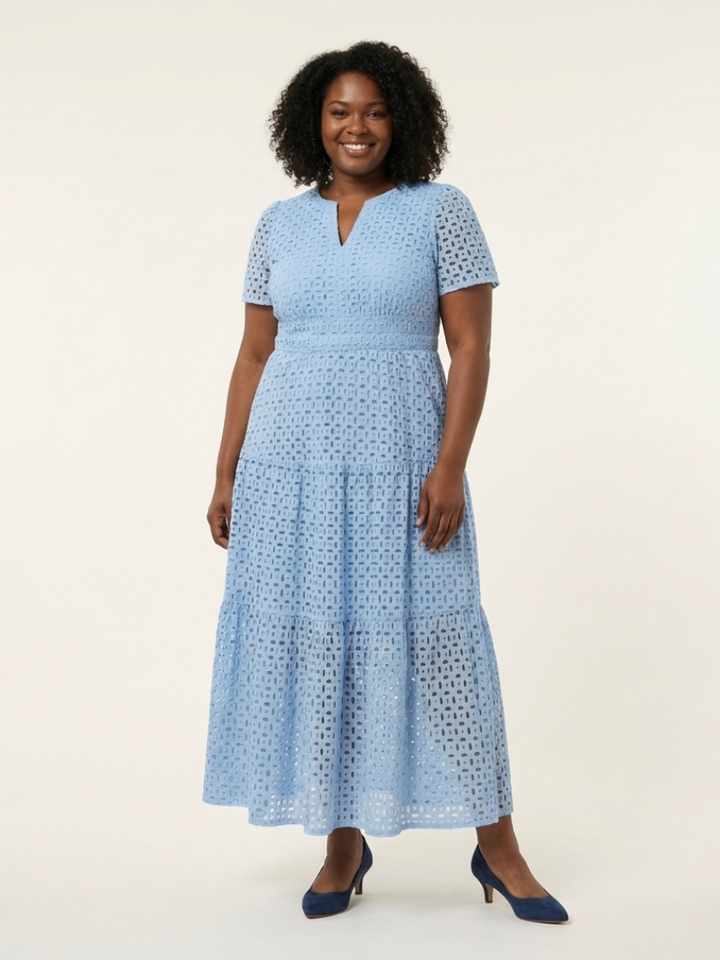 AUDREY | TIERED V-NECK MIDI DRESS
