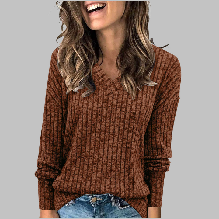 Jeanine | Comfy V-Neck Long Sleeve Top