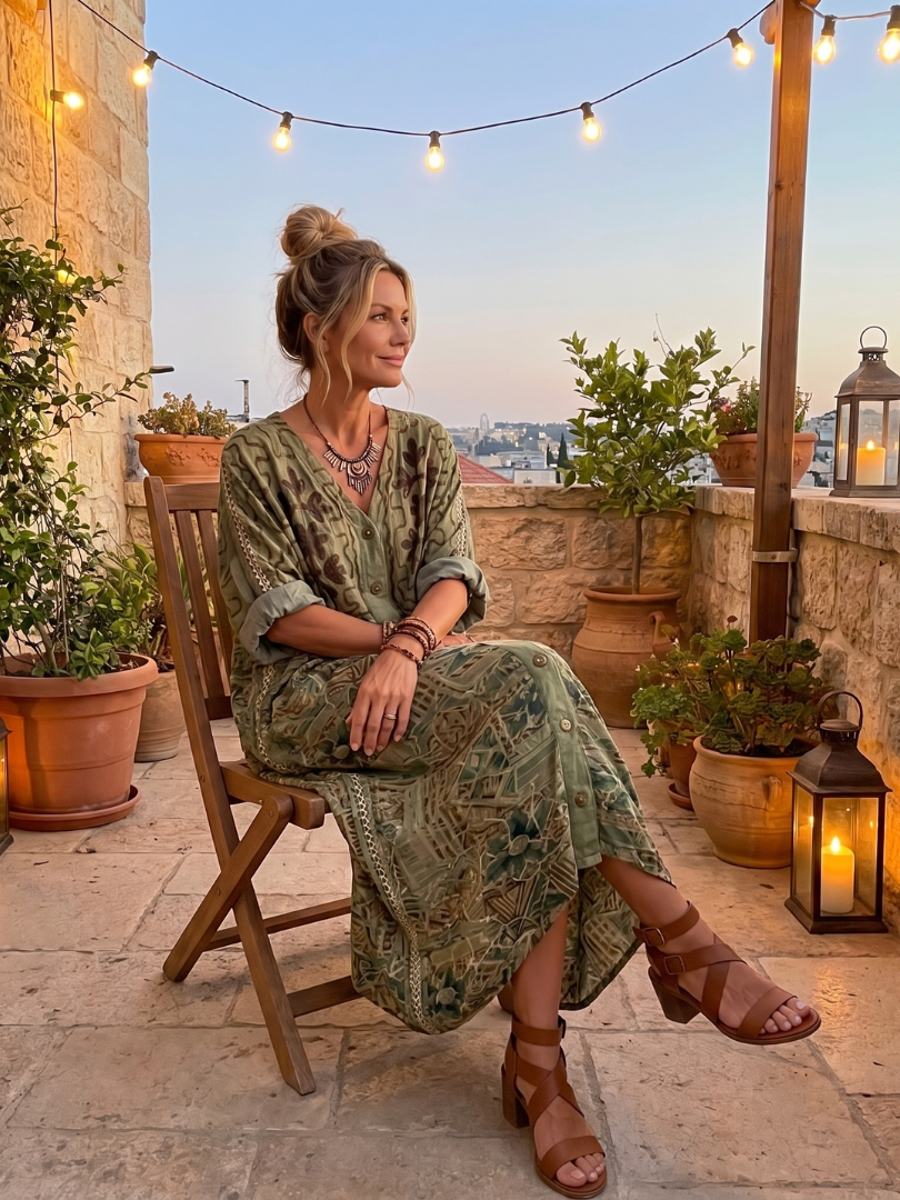 Wren Button-Front Oversized Midi Dress - view 5