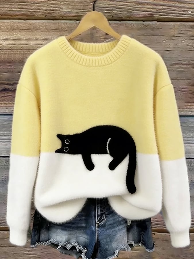 Bridget | Cosy Cat Print Sweatshirt