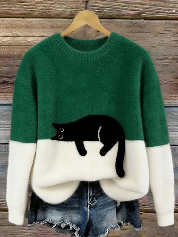 Bridget | Cosy Cat Print Sweatshirt