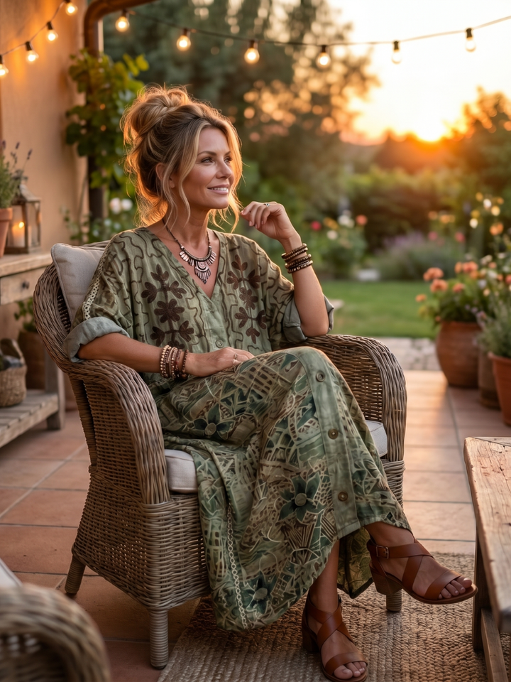 Wren Button-Front Oversized Midi Dress - view 6