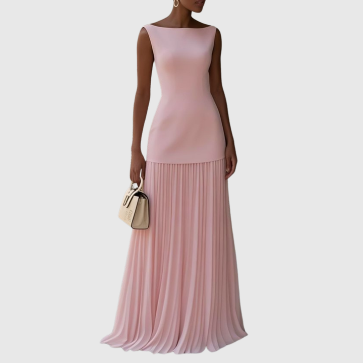 Rowina | Sleeveless Dress with Flowing Pleats