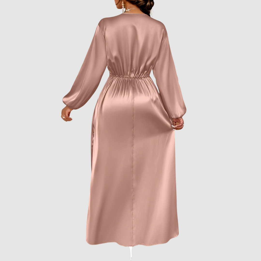 Eleanor Bloom | Pleated Satin Maxi Dress