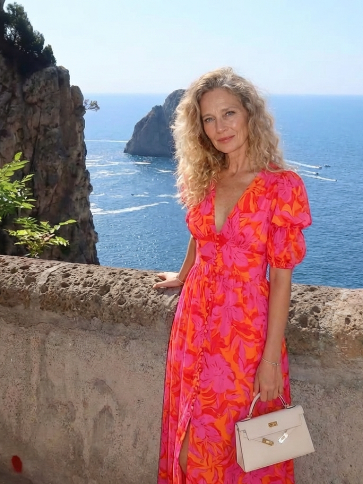 VALERIE | FLORAL PUFF SLEEVE MIDI DRESS