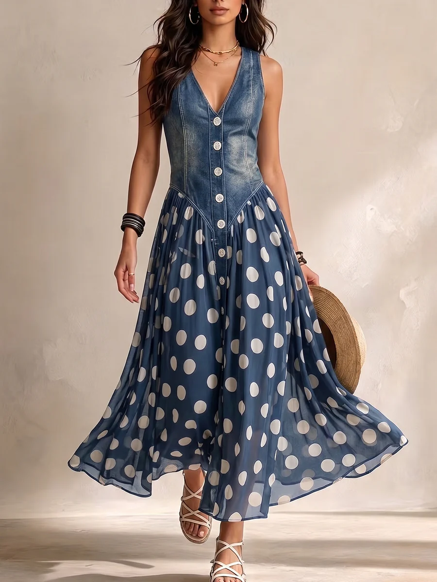 Brenda | Polka Dot Midi Dress