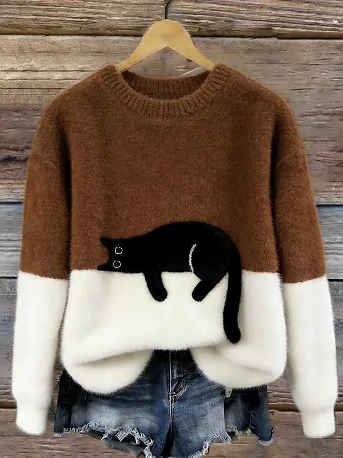 Bridget | Cosy Cat Print Sweatshirt