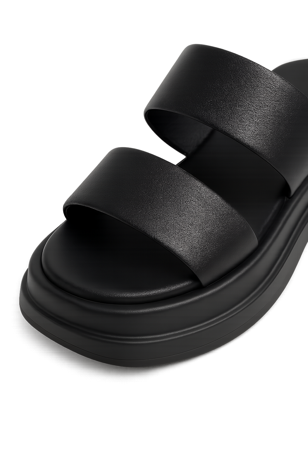 Calf Leather Sandals | Chunky High Heel