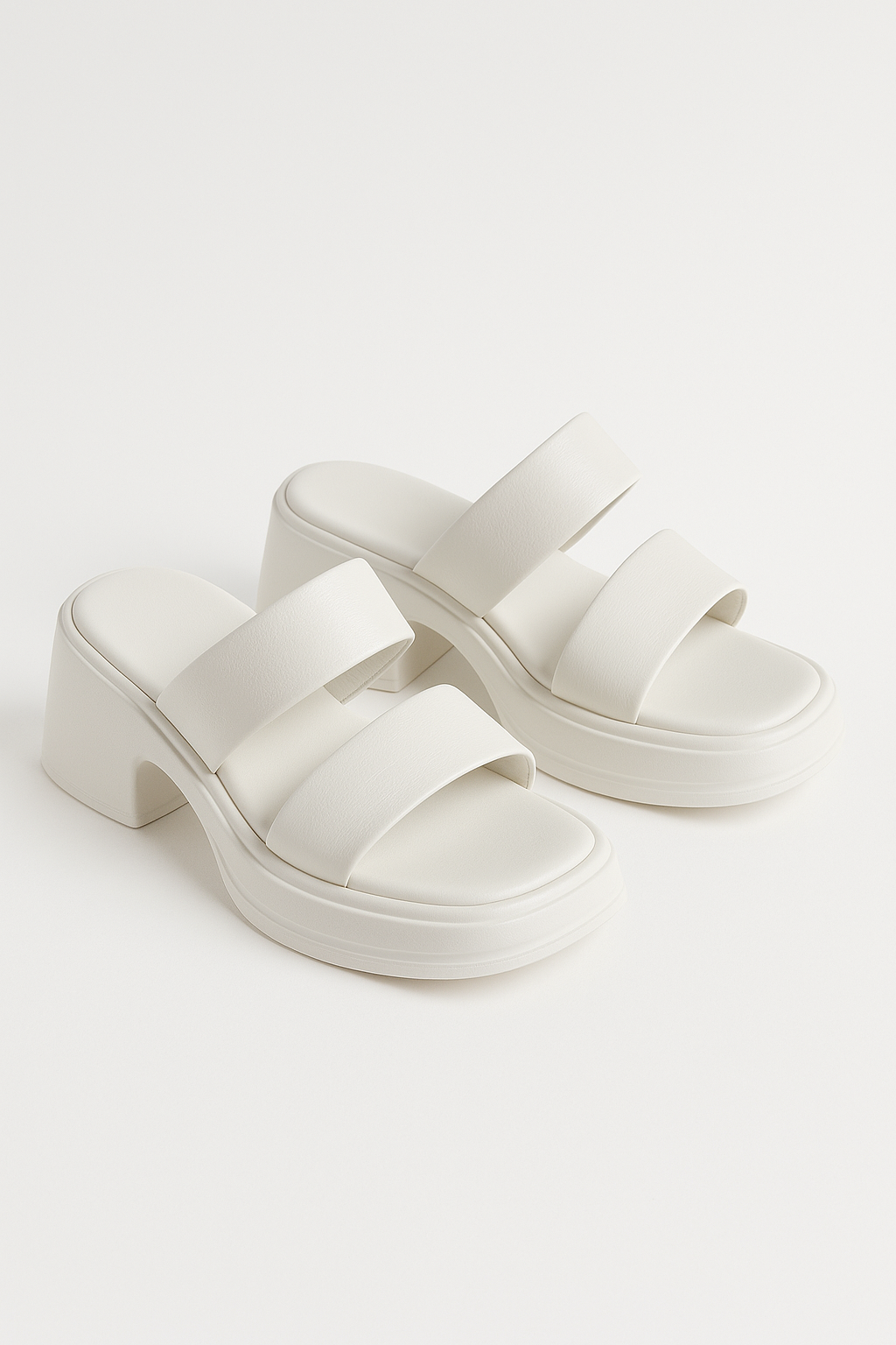 Calf Leather Sandals | Chunky High Heel
