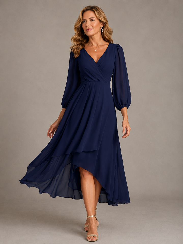 LORRAINE | ELEGANT V-NECK MAXI DRESS