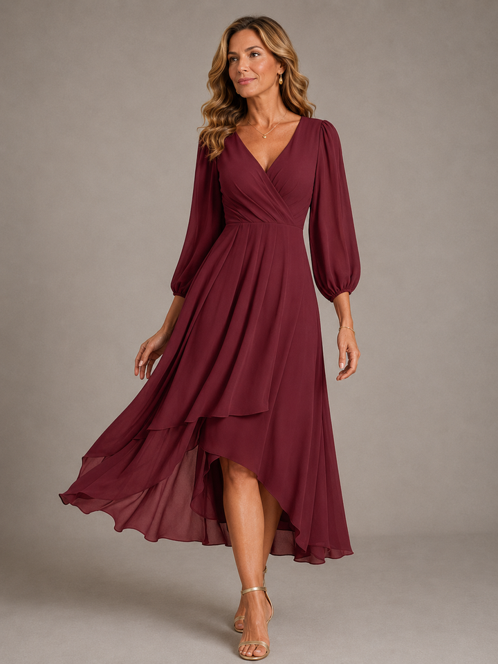 LORRAINE | ELEGANT V-NECK MAXI DRESS