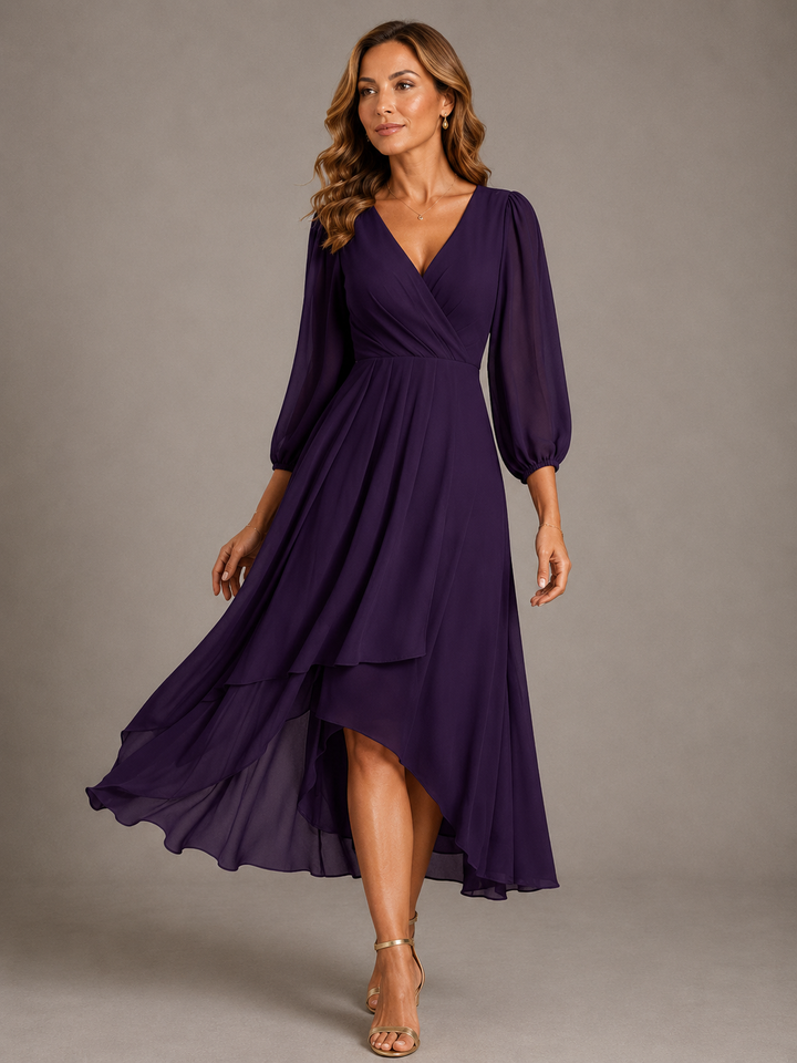 LORRAINE | ELEGANT V-NECK MAXI DRESS