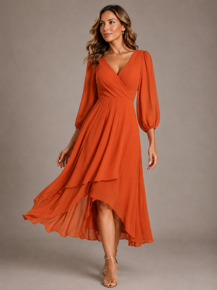LORRAINE | ELEGANT V-NECK MAXI DRESS