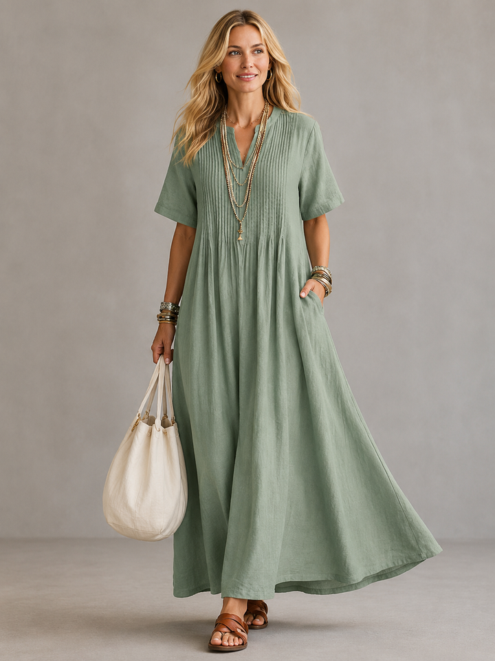 TERESA | PLEATED MIDI DRESS