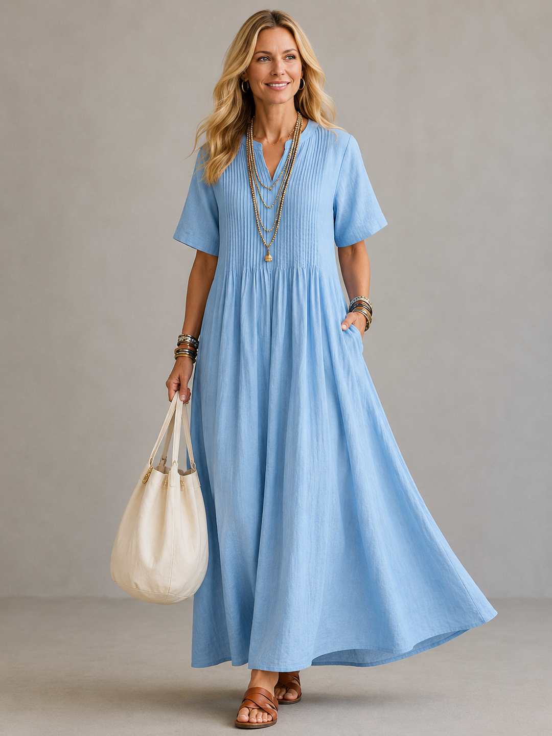 TERESA | PLEATED MIDI DRESS