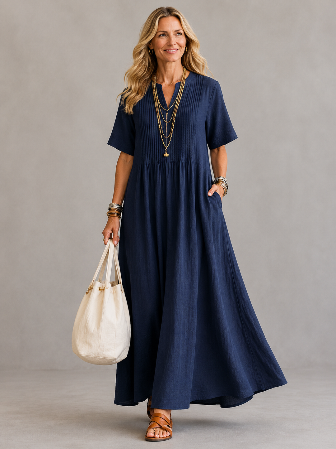 TERESA | PLEATED MIDI DRESS