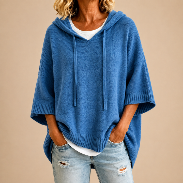 Margaux Cosy Hooded Sweater - Blue