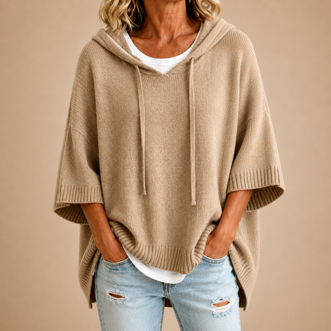 Margaux Cosy Hooded Sweater - Khaki