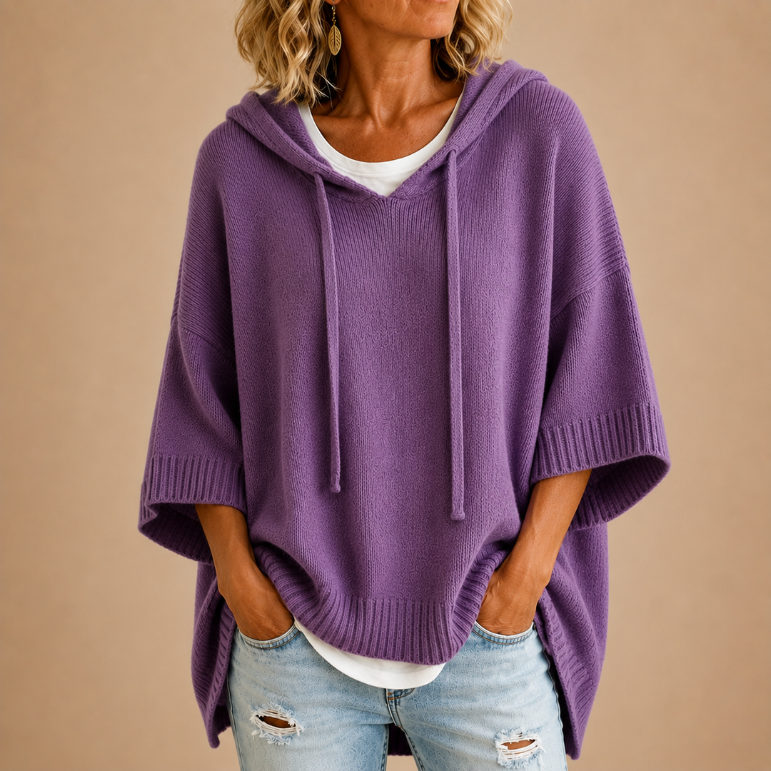 Margaux Cosy Hooded Sweater - Purple