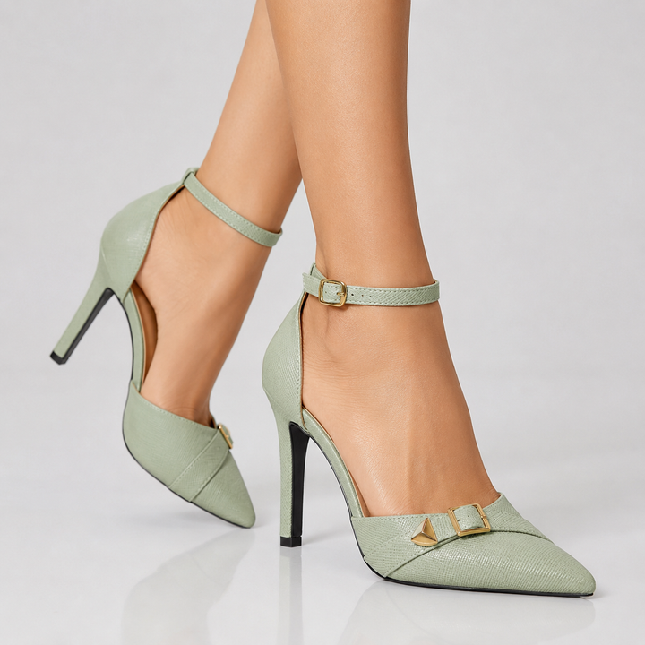 Celeste Pointed Ankle-Strap Stilettos - view 2