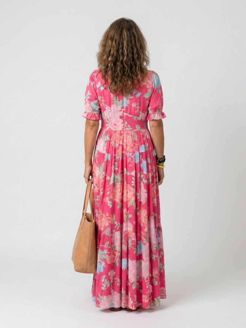 MARGARET | FLORAL V-NECK MAXI DRESS