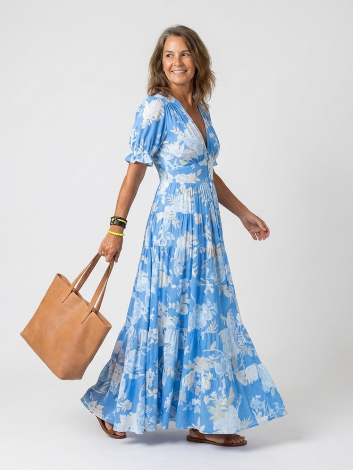 MARGARET | FLORAL V-NECK MAXI DRESS