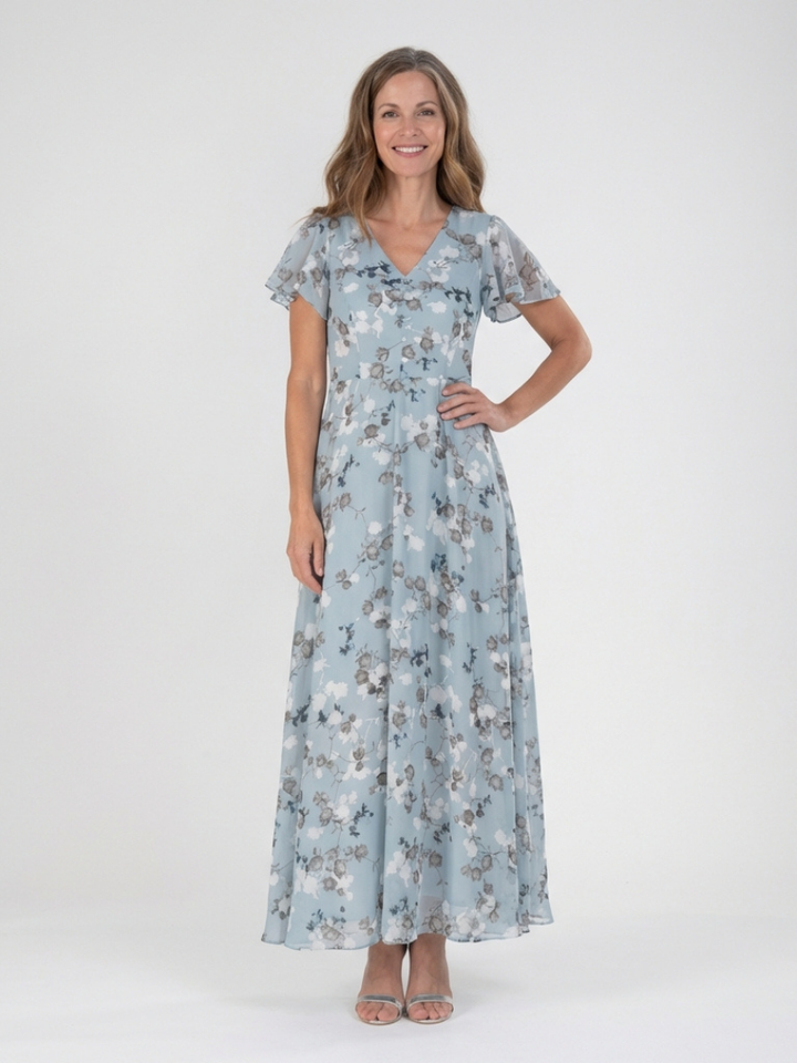 SYLVIA | FLORAL CHIFFON MAXI DRESS