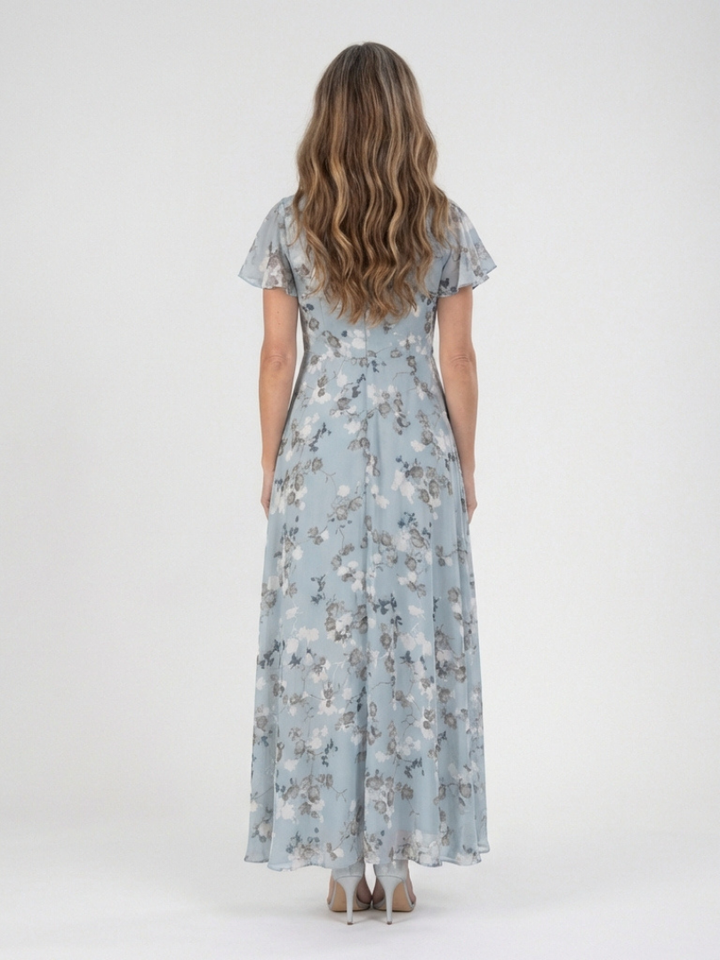 SYLVIA | FLORAL CHIFFON MAXI DRESS