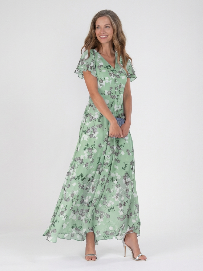 SYLVIA | FLORAL CHIFFON MAXI DRESS